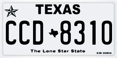 TX license plate CCD8310