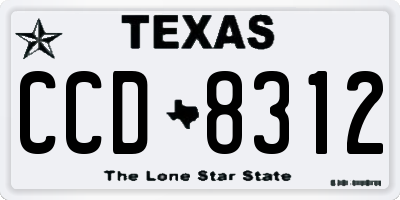 TX license plate CCD8312