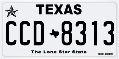 TX license plate CCD8313