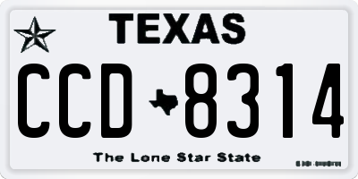 TX license plate CCD8314