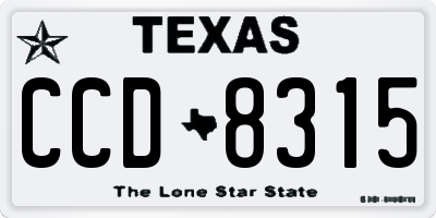 TX license plate CCD8315