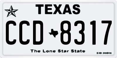 TX license plate CCD8317