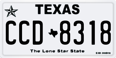 TX license plate CCD8318