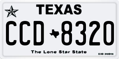TX license plate CCD8320