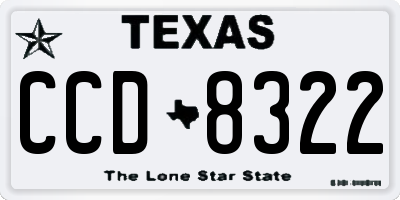 TX license plate CCD8322