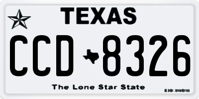 TX license plate CCD8326