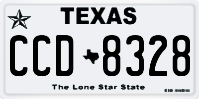 TX license plate CCD8328