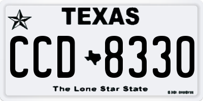 TX license plate CCD8330