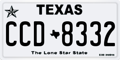 TX license plate CCD8332