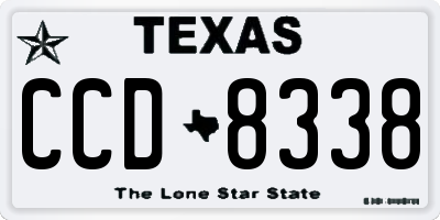 TX license plate CCD8338