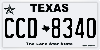 TX license plate CCD8340