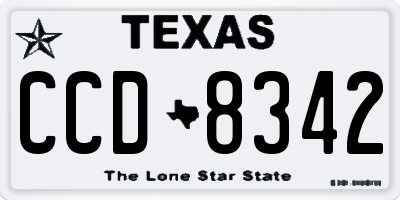 TX license plate CCD8342