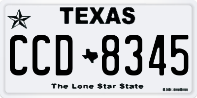TX license plate CCD8345