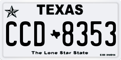 TX license plate CCD8353