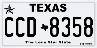 TX license plate CCD8358