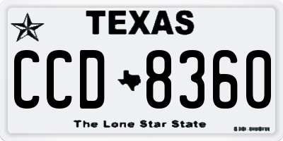 TX license plate CCD8360