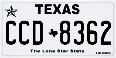 TX license plate CCD8362