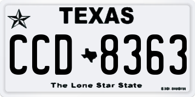 TX license plate CCD8363