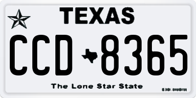 TX license plate CCD8365
