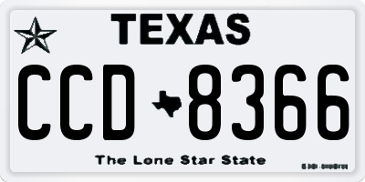 TX license plate CCD8366