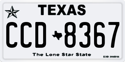 TX license plate CCD8367