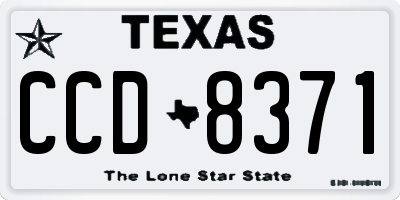 TX license plate CCD8371