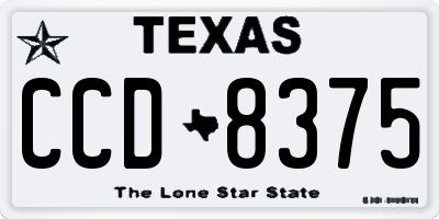 TX license plate CCD8375