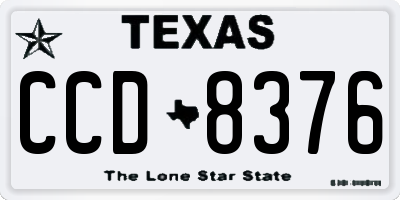 TX license plate CCD8376