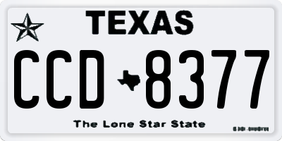 TX license plate CCD8377