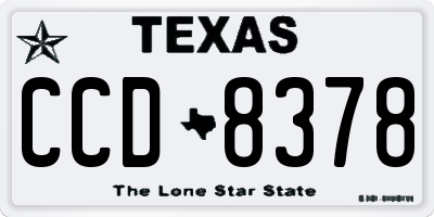 TX license plate CCD8378