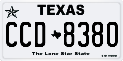 TX license plate CCD8380