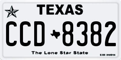 TX license plate CCD8382