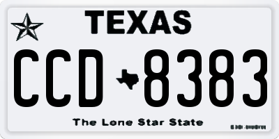 TX license plate CCD8383