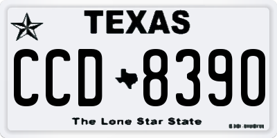 TX license plate CCD8390