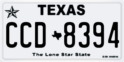 TX license plate CCD8394