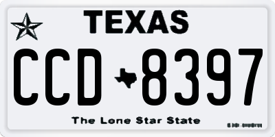 TX license plate CCD8397