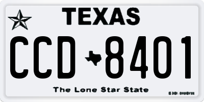 TX license plate CCD8401