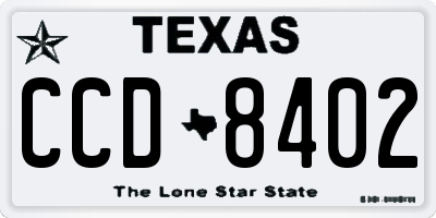 TX license plate CCD8402
