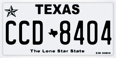 TX license plate CCD8404