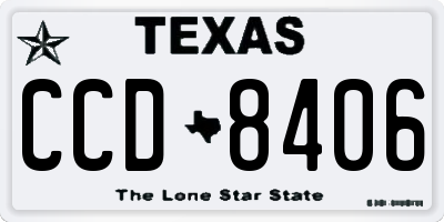 TX license plate CCD8406
