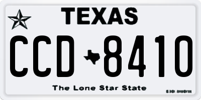 TX license plate CCD8410