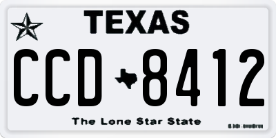 TX license plate CCD8412