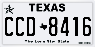 TX license plate CCD8416