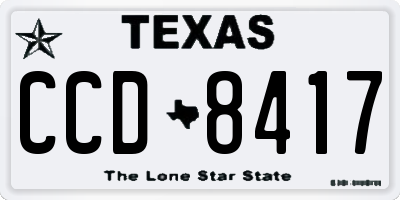 TX license plate CCD8417