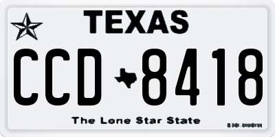 TX license plate CCD8418