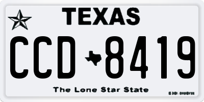 TX license plate CCD8419