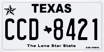 TX license plate CCD8421