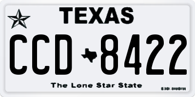 TX license plate CCD8422