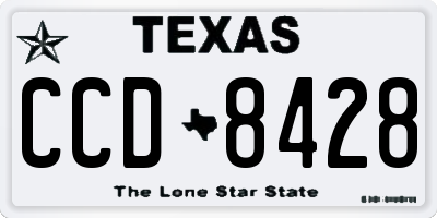TX license plate CCD8428