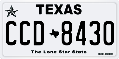 TX license plate CCD8430